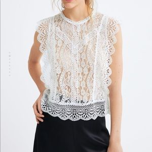 Zara lace white top M